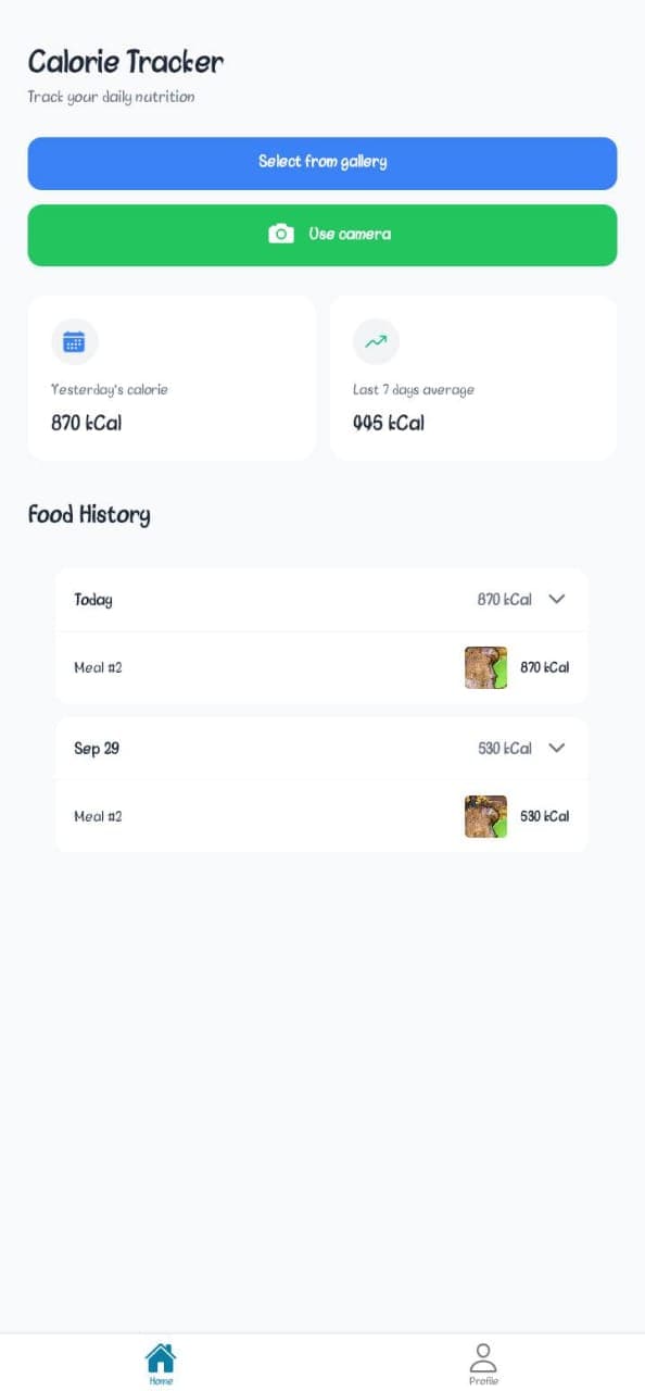 Calorie Tracking App